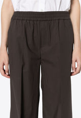 P.A.R.O.S.H Elasticated Straight Pants Brown D232297CANYOX24_086