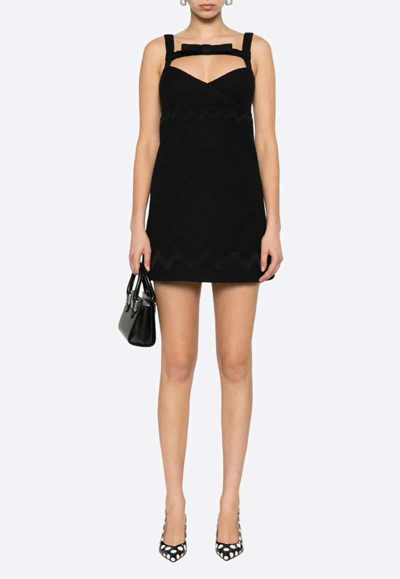 Patou Bow Tweed Mini Dress Black DR1370177_999B