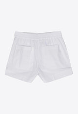 P.A.R.O.S.H Elasticated Poplin Shorts White D210149CANYOX24_001