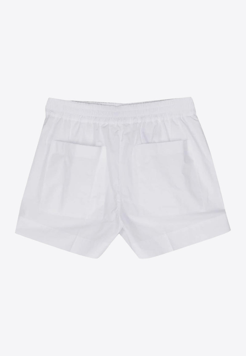 P.A.R.O.S.H Elasticated Poplin Shorts White D210149CANYOX24_001