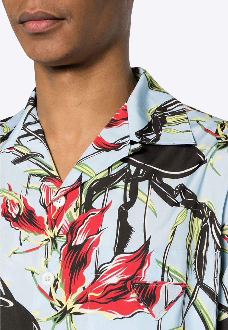 Prada Floral Print Buttoned Shirt Multicolor UCS414S22114QF_F0J21