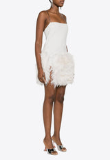 The Attico Fujiko Feather-Trimmed Mini Dress White 241WCA281RY02F_001