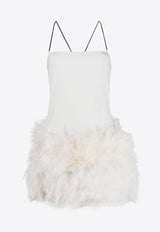 The Attico Fujiko Feather-Trimmed Mini Dress White 241WCA281RY02F_001