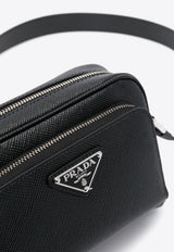 Prada Enamel Logo Messenger Bag Black 2VH172VDTO2FAD_F0002