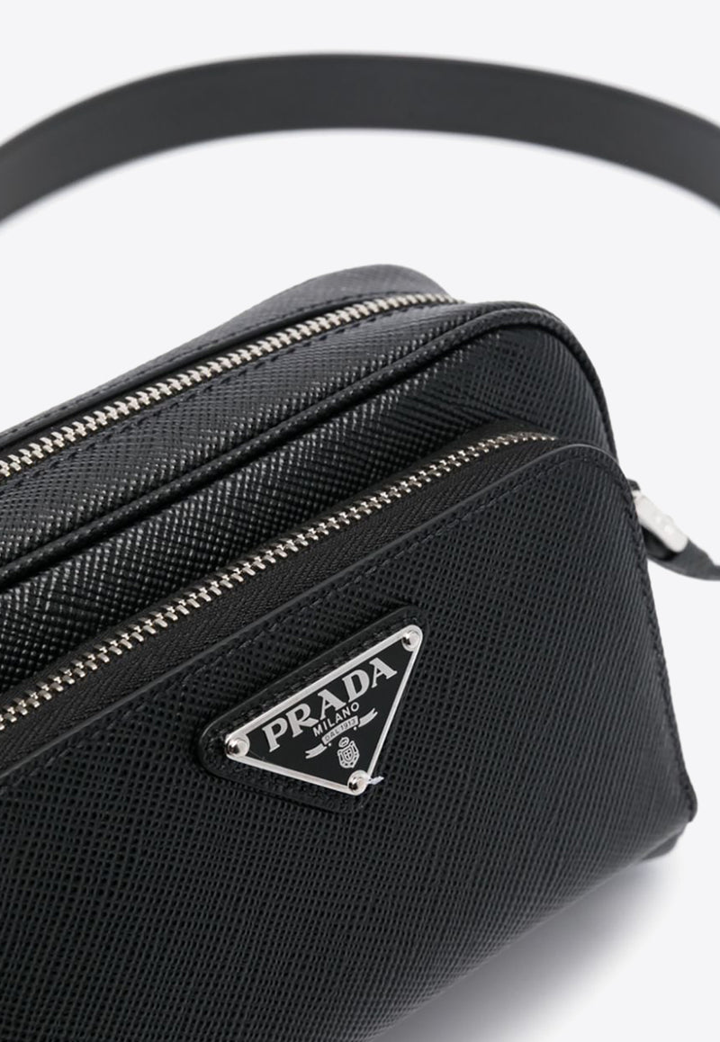 Prada Enamel Logo Messenger Bag Black 2VH172VDTO2FAD_F0002