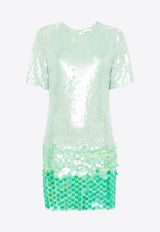 P.A.R.O.S.H Degrade Sequined Mini Dress Green D721891GIGI_065