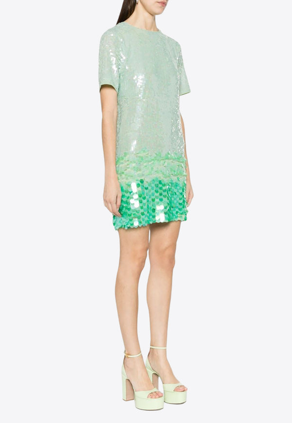 P.A.R.O.S.H Degrade Sequined Mini Dress Green D721891GIGI_065