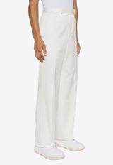 Thom Browne Straight-Leg Twill Pants White MTC222U03788_100