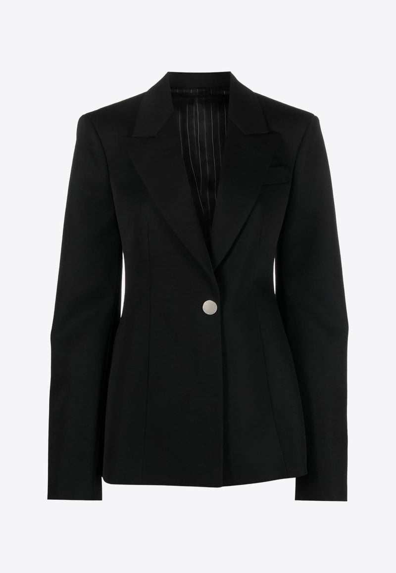 The Attico Glen Single-Breasted Virgin Wool Blazer Black 241WCG61W046_100