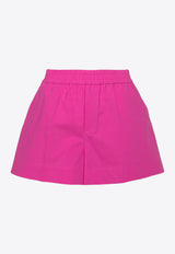 P.A.R.O.S.H Elasticated Waist Poplin Shorts  Fuchsia D210149CANYOX24_042