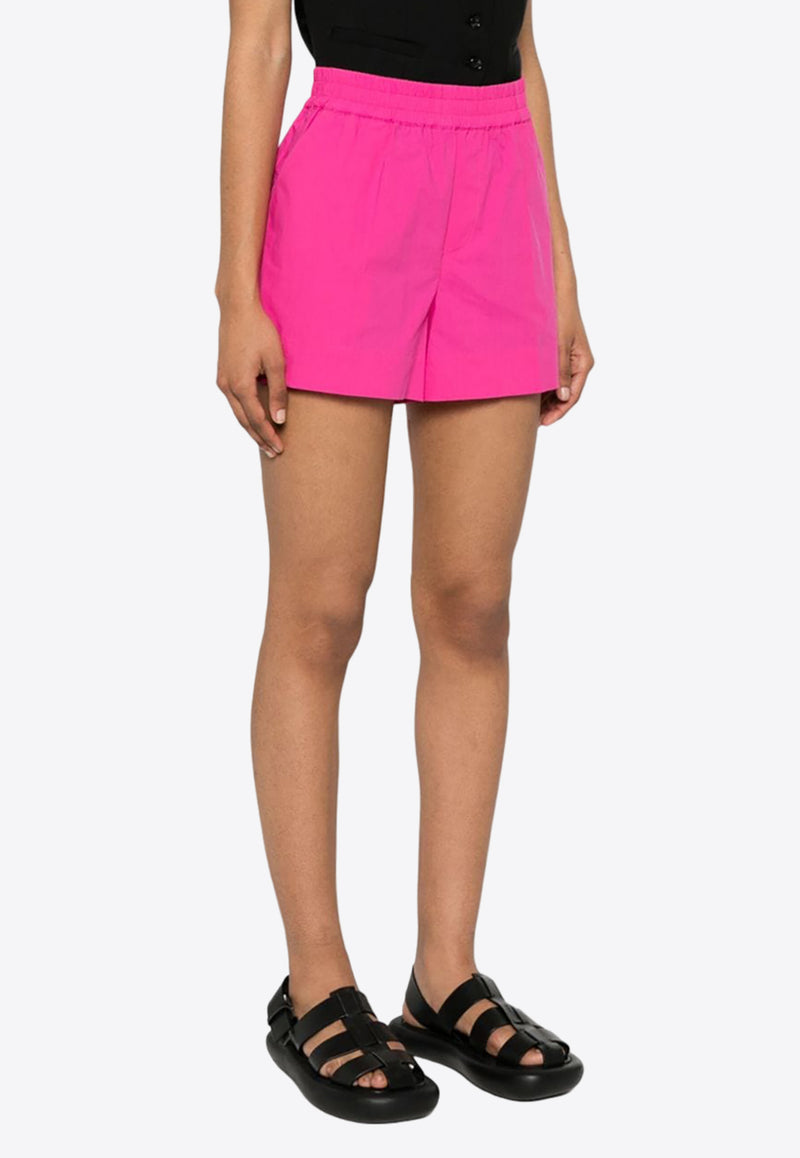 P.A.R.O.S.H Elasticated Waist Poplin Shorts  Fuchsia D210149CANYOX24_042