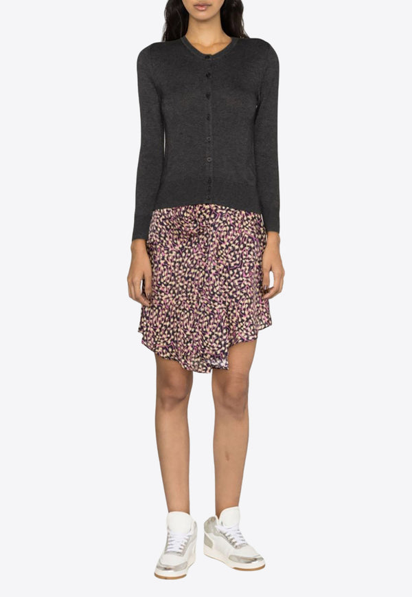 Isabel Marant Selena Asymmetric Floral Mini Skirt Multicolor JU0166FBB1J03I_30FN