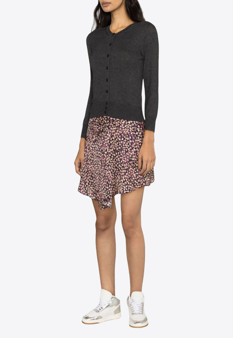 Isabel Marant Selena Asymmetric Floral Mini Skirt Multicolor JU0166FBB1J03I_30FN