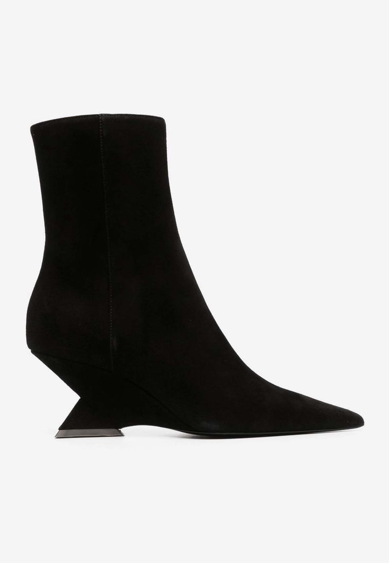 The Attico Cheope 60 Suede Ankle Boots  Black 236WS712L007_100