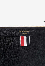 Thom Browne Logo Print Pebbled Leather Crossbody Bag Black FAP311L00198_001