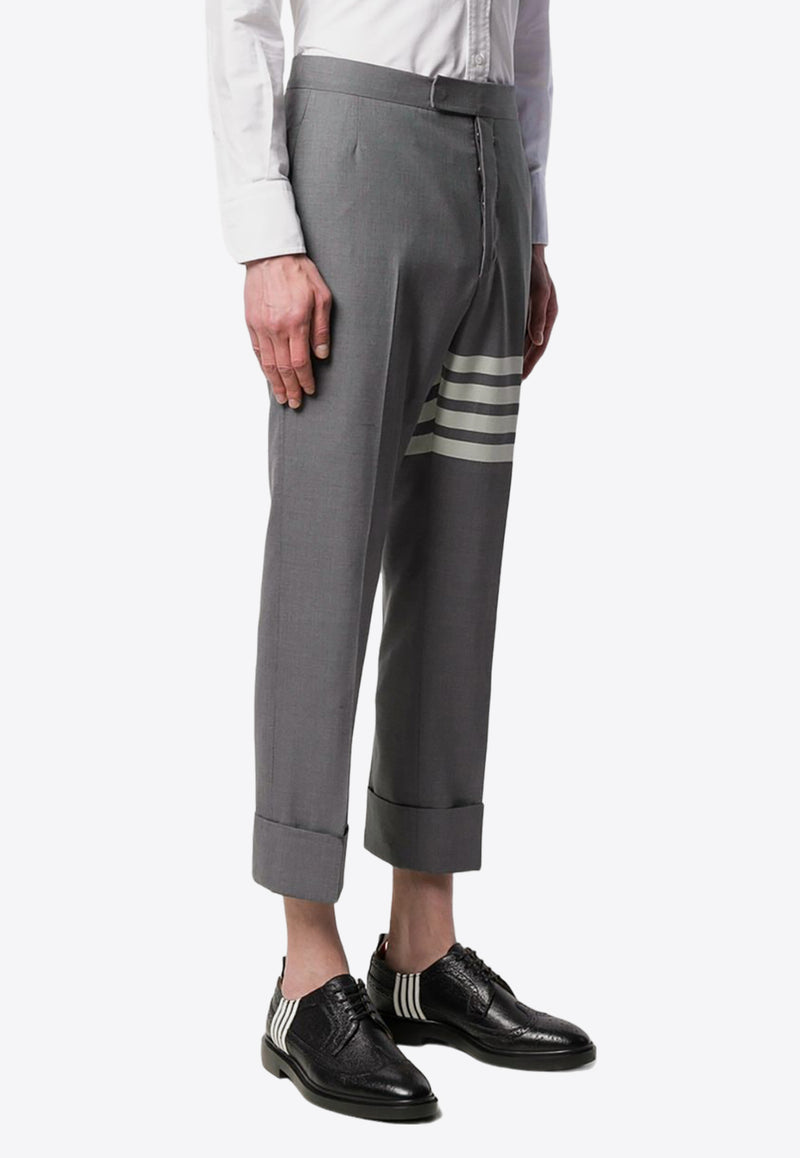 Thom Browne 4-bar Stripes Tailored Wool Pants Gray MTC001A06146_035