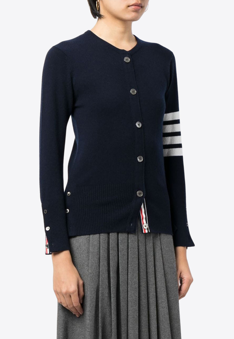 Thom Browne 4-bar Stripes Cashmere Cardigan Blue FKC002A00011_415