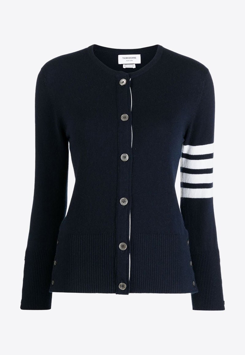 Thom Browne 4-bar Stripes Cashmere Cardigan Blue FKC002A00011_415