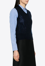 Prada V-neck Cashmere Vest Blue P29A96SOOO14KD_F0008