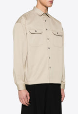 Prada Twill-Weave Overshirt Beige SC735SOOO1UPX_F0065