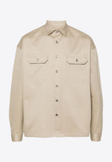 Prada Twill-Weave Overshirt Beige SC735SOOO1UPX_F0065