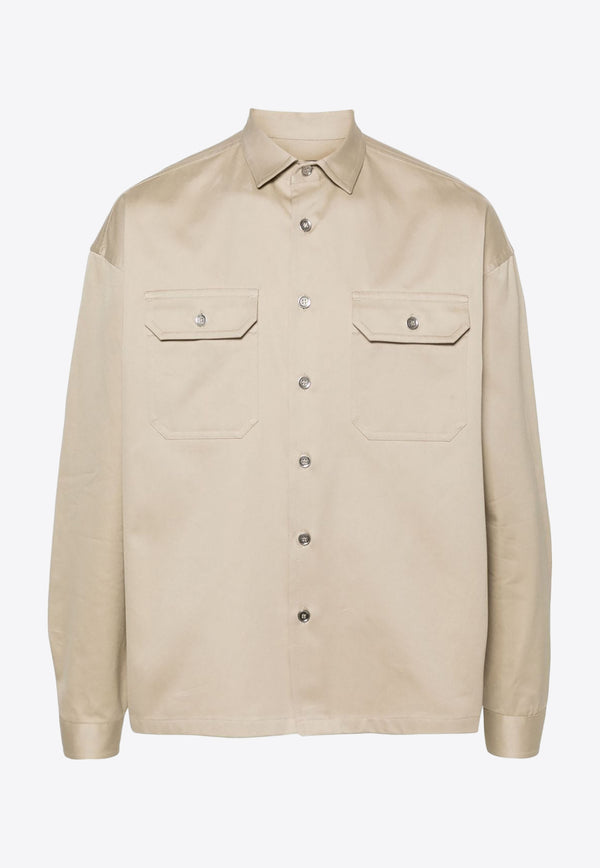 Prada Twill-Weave Overshirt Beige SC735SOOO1UPX_F0065