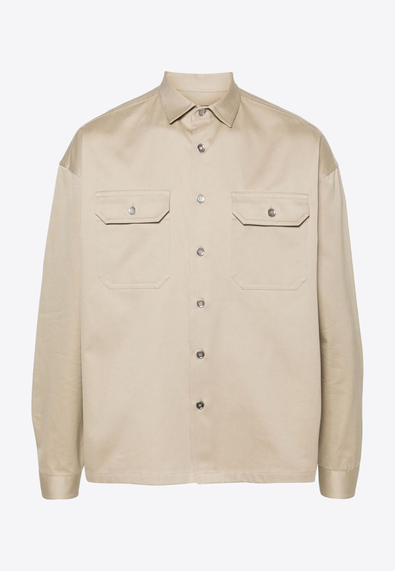 Prada Twill-Weave Overshirt Beige SC735SOOO1UPX_F0065