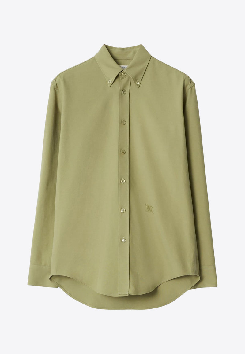 Burberry EKD Embroidered Button-Up Shirt 8082303_B7311 Green