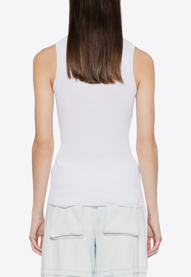 P.A.R.O.S.H Fine Ribbed Tank Top Off-white D540712CIPRIA24_002