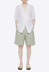 P.A.R.O.S.H Embroidered Linen Shirt White D380615BEACH24_002