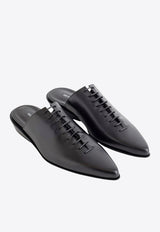 Ann Demeulemeester River Leather Lace-Up Flat Mules Black B0011803LT011_099