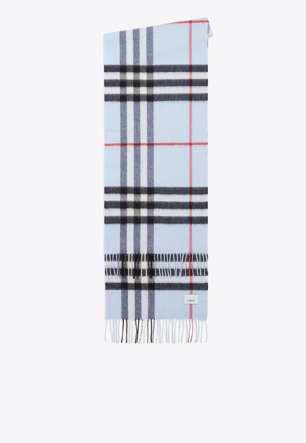 Burberry Check-Pattern Cashmere Scarf 8077882_A1397 Blue