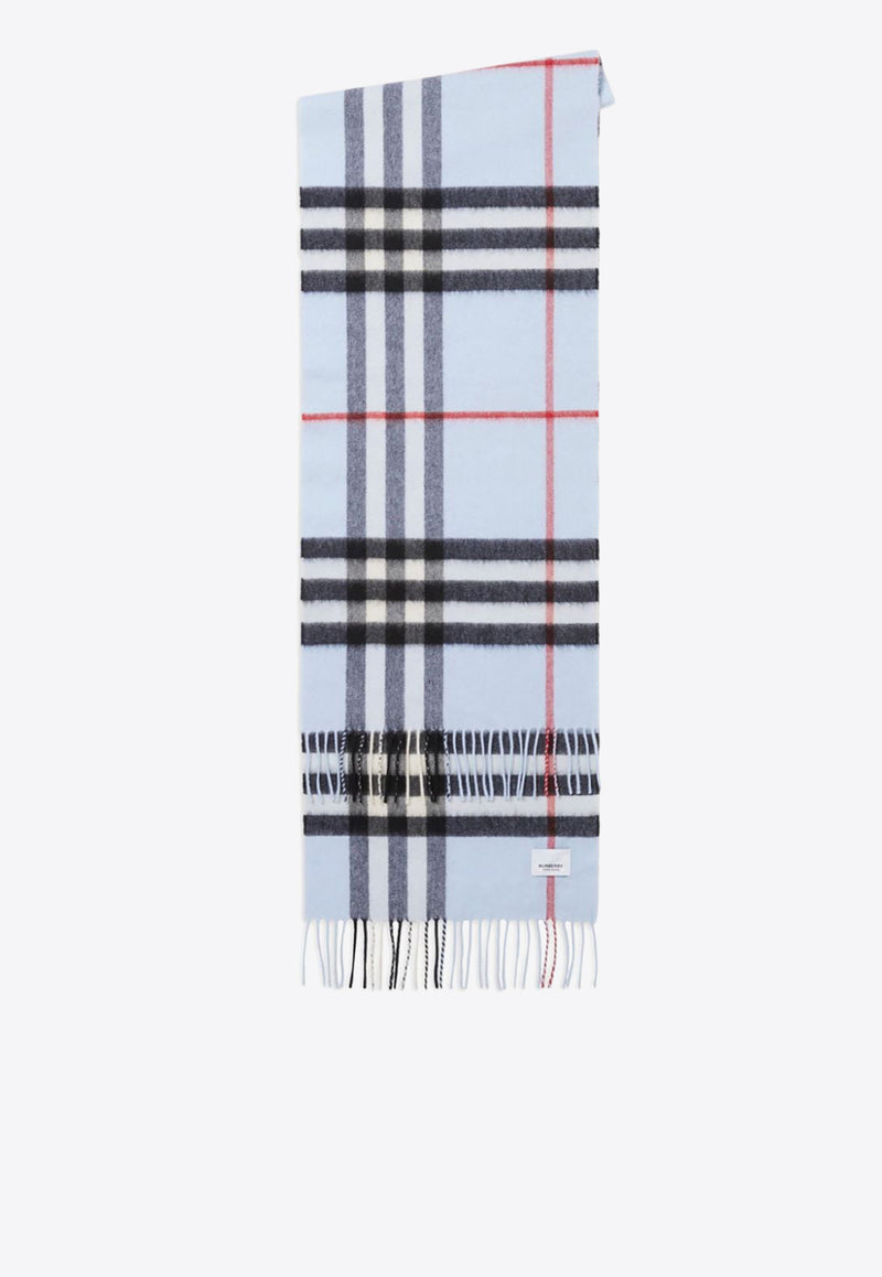 Burberry Check-Pattern Cashmere Scarf 8077882_A1397 Blue