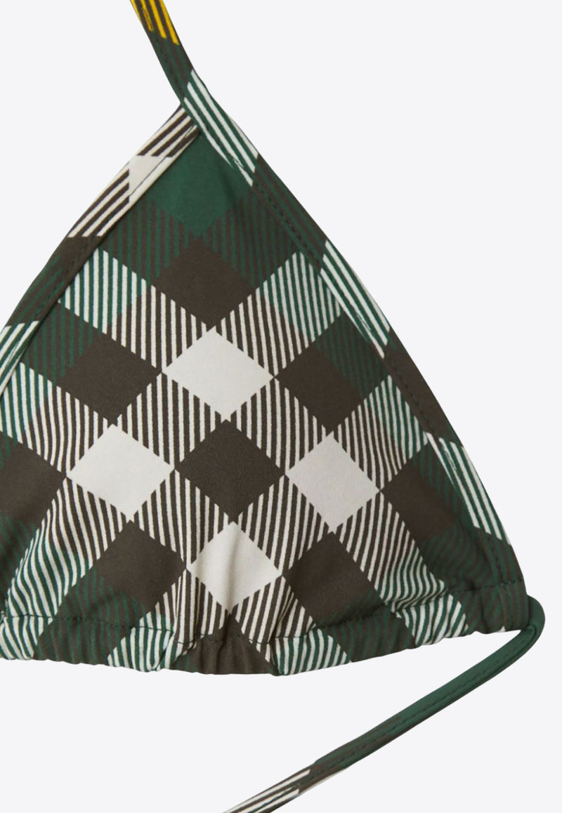 Burberry Check-Pattern Bikini Top 8082752_B8660 Green