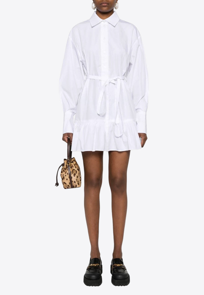 Patou Ruffled Mini Shirt Dress White DR1360017_001W