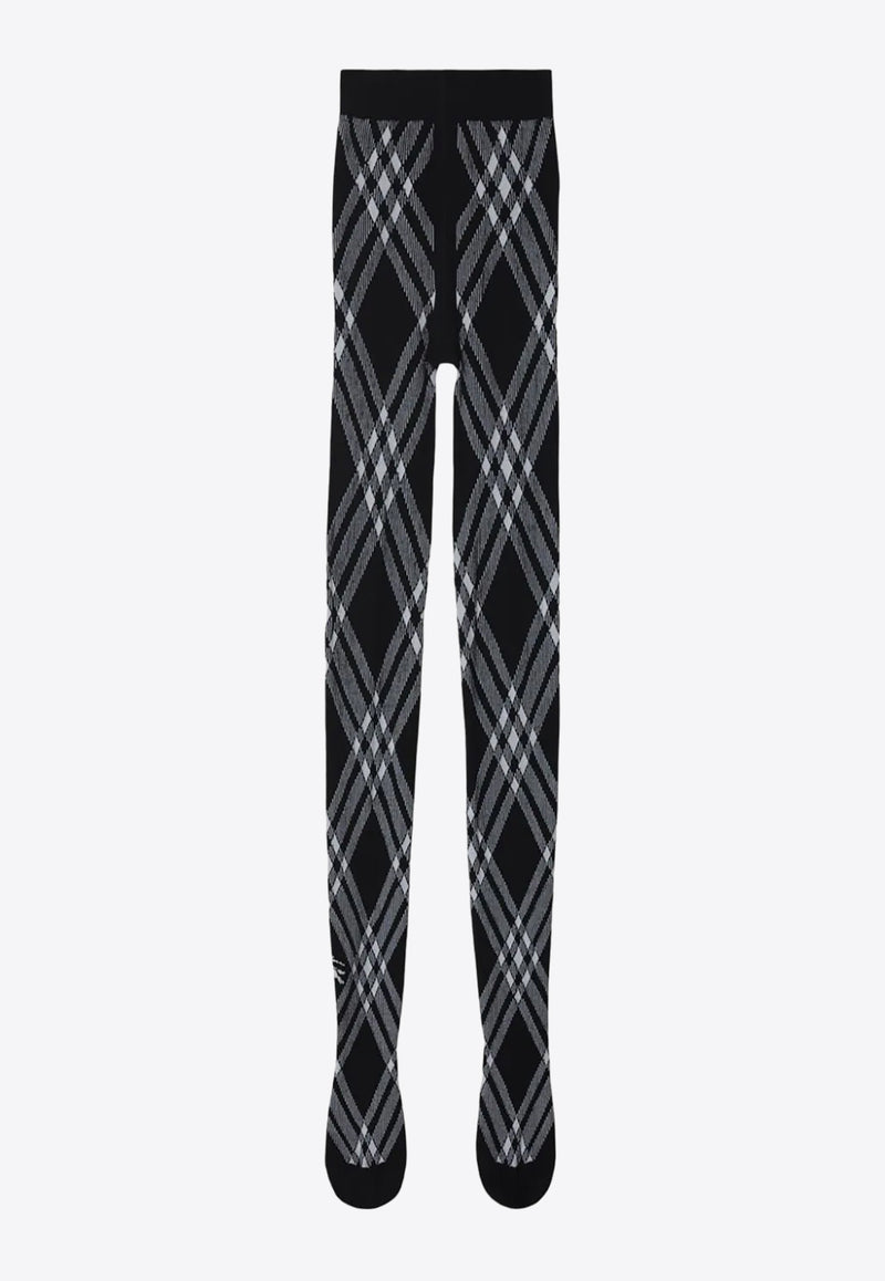 Burberry Check Pattern Wool-Blend Tights 8083660_A1189 Black