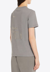 S Max Mara Quieto Printed Crewneck T-shirt Gray 2419971011600QUIETO_012