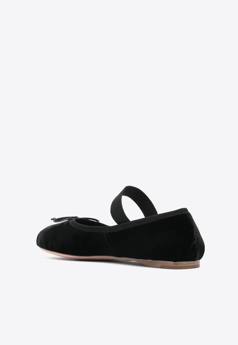 Miu Miu Velvet Ballet Flats Black 5F794DFDX05068_F0002