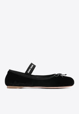 Miu Miu Velvet Ballet Flats Black 5F794DFDX05068_F0002