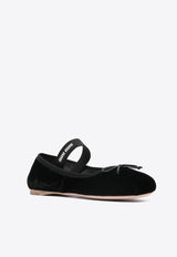 Miu Miu Velvet Ballet Flats Black 5F794DFDX05068_F0002