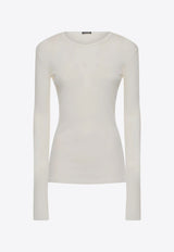 Ann Demeulemeester Fiene Essential Long-Sleeved T-shirt White B0011488FA434_002