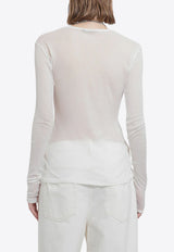 Ann Demeulemeester Fiene Essential Long-Sleeved T-shirt White B0011488FA434_002