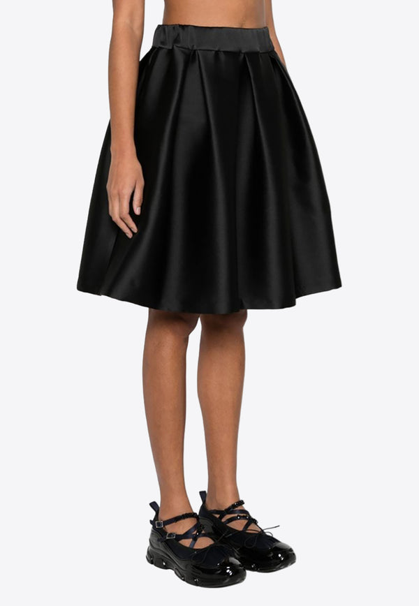 P.A.R.O.S.H Papavero Pleated Full Mini Skirt Black D621103PAPAVERO_013