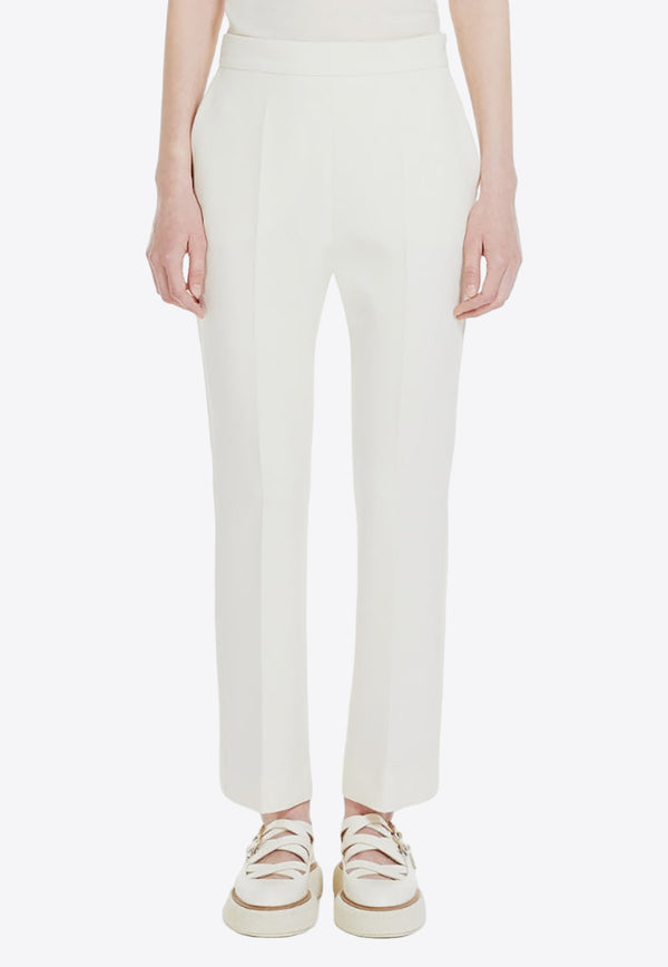 Max Mara Nepeta Wool Crepe Tailored Pants White 2411131081600NEPETA_008