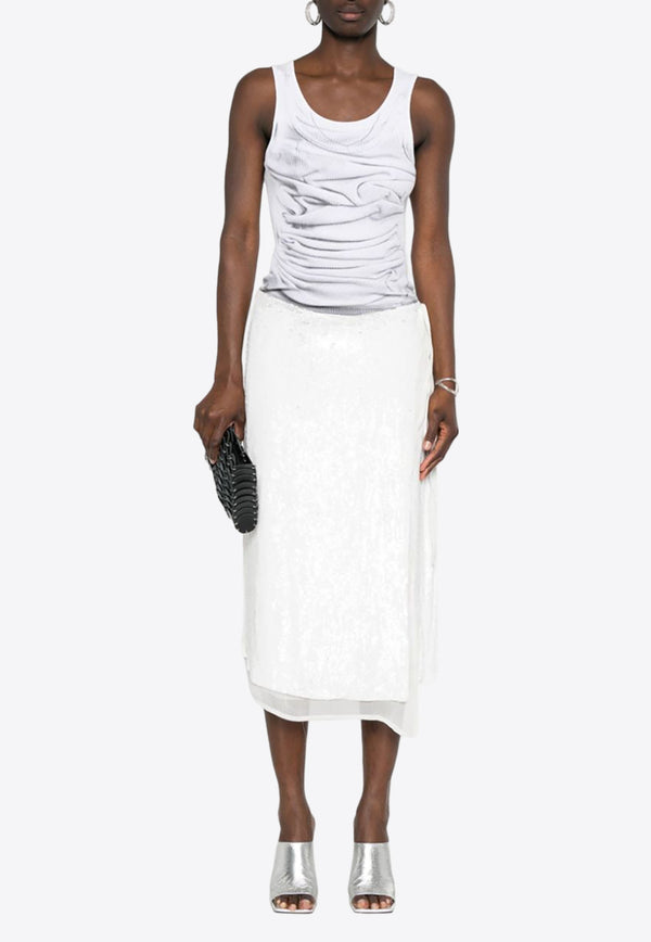 P.A.R.O.S.H Gabriel Sequined Wrap Skirt White D620684GABRIEL_001