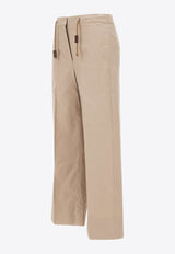 S Max Mara Ottavo Drawstring Twill Pants Beige 2419131011600OTTAVO_013