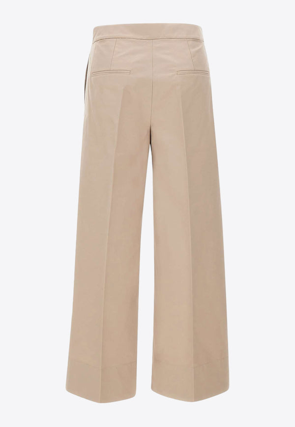 S Max Mara Ottavo Drawstring Twill Pants Beige 2419131011600OTTAVO_013