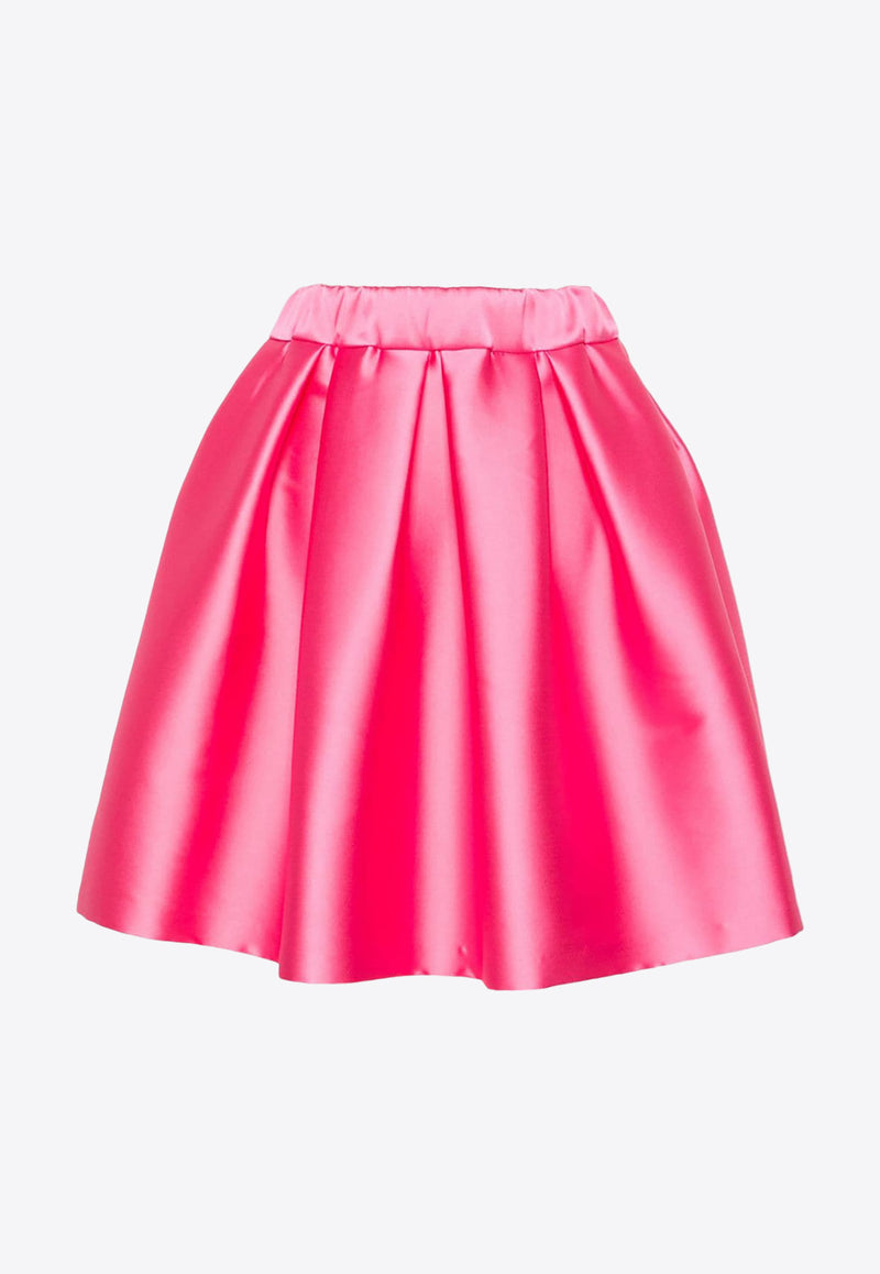 P.A.R.O.S.H Papavero Pleated Full Mini Skirt Bubblegum D621103PAPAVERO_025