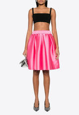 P.A.R.O.S.H Papavero Pleated Full Mini Skirt Bubblegum D621103PAPAVERO_025