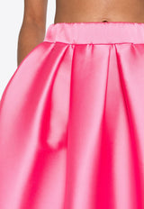 P.A.R.O.S.H Papavero Pleated Full Mini Skirt Bubblegum D621103PAPAVERO_025